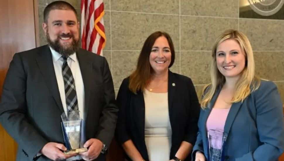 Bucks County DA Jenn Schorn with Christine M. Sassane and Timothy W. Lutes.