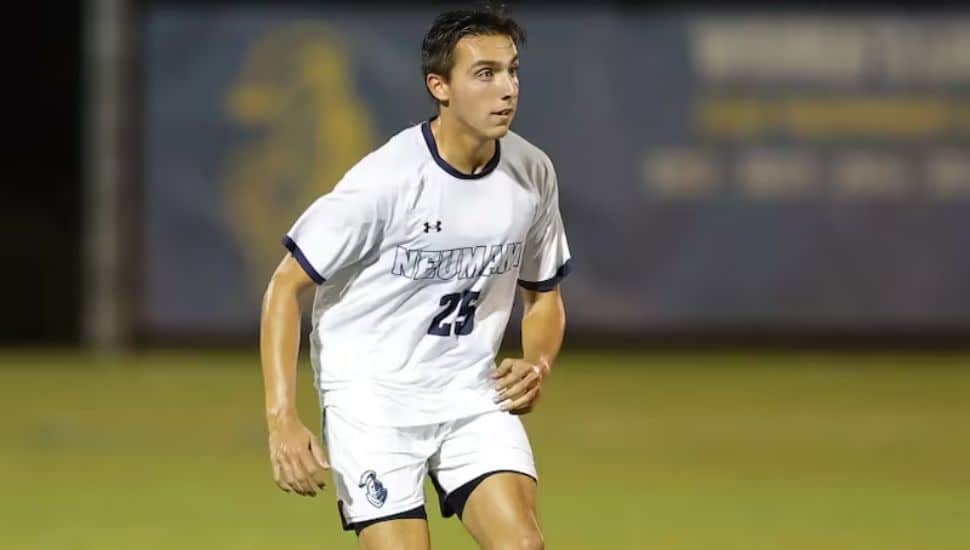 Dominic Petruzzelli on the soccer field during a game.