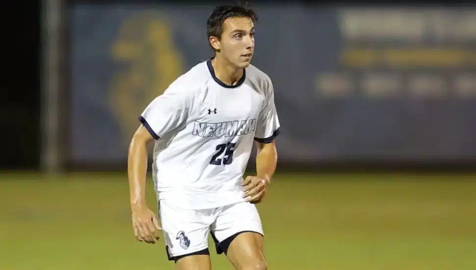 Dominic Petruzzelli on the soccer field during a game.