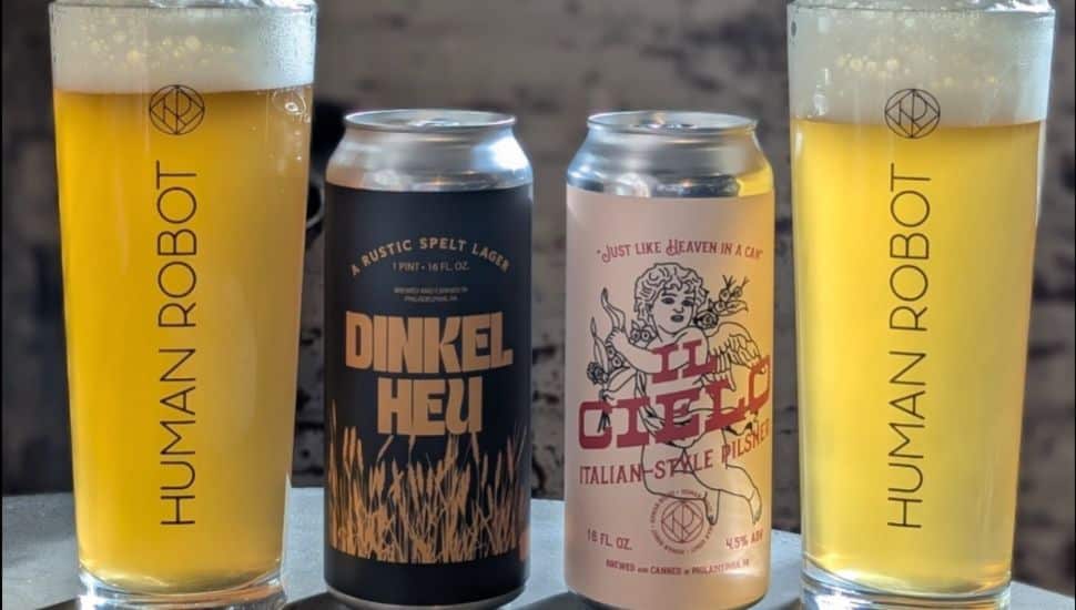 Human Robot beer and canned beer.