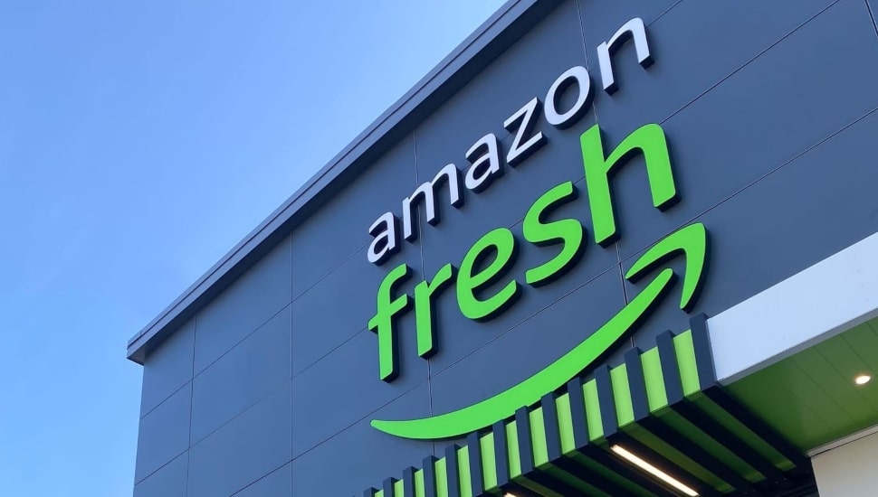 Amazon Fresh sign.