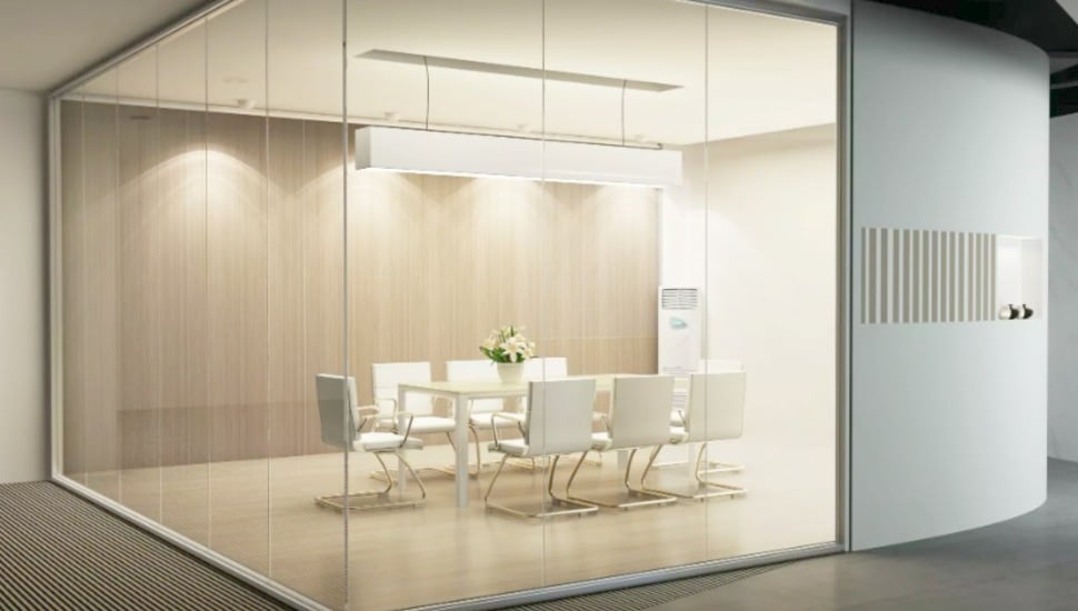 An isolated meeting room furnished by Arnold's Office furniture.