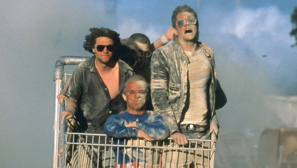 Bam Margera, left, alongside Jason Acuña and Johnny Knoxville in "Jackass: The Movie."
