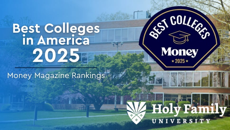 Graphic promoting university's national recognition.