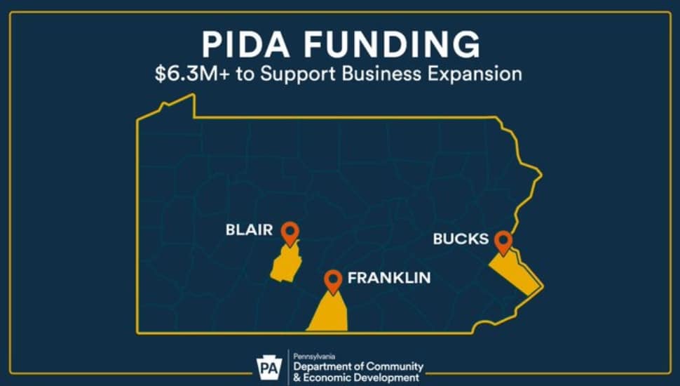 Map of Pennsylvania with Bucks and surrounding counties.