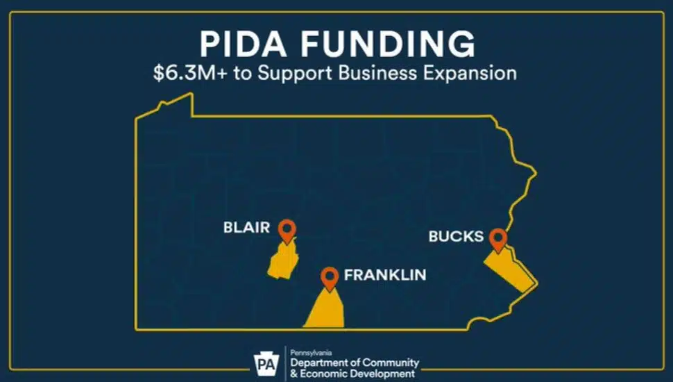 Map of Pennsylvania with Bucks and surrounding counties.