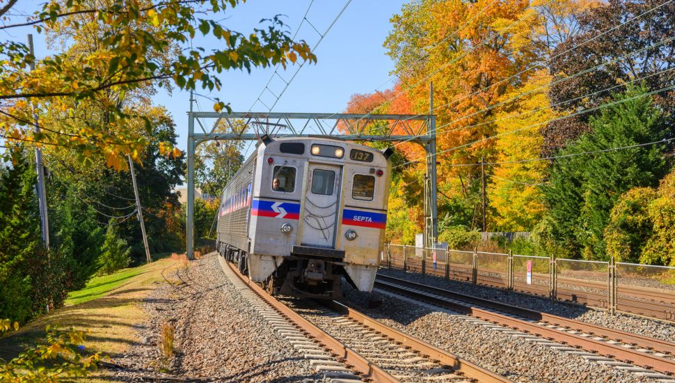 SEPTA train on the tracks.