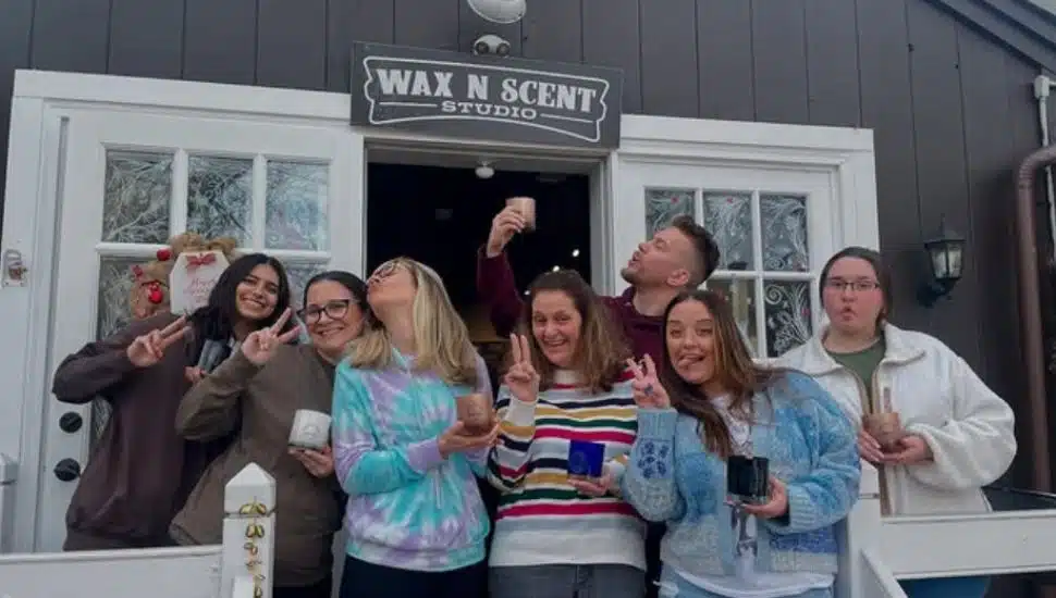 Group of women standing outside of Wax N Scent Studio.