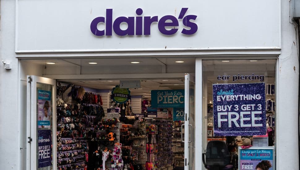 Entrance to Claire's store.