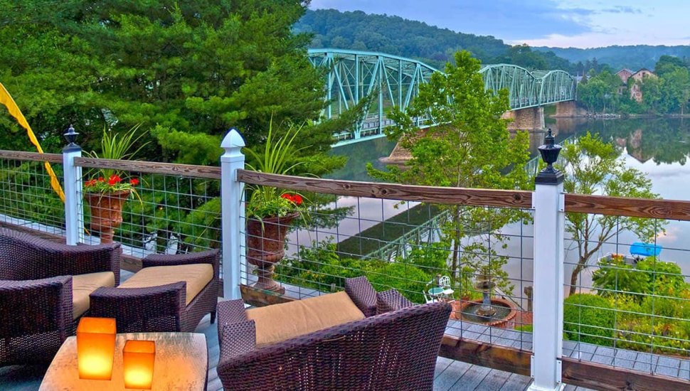 View of the Delaware River from a room at the Bridgeton House on the Delaware.