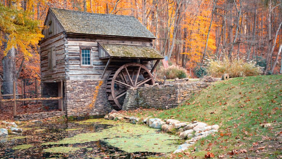 Cuttalossa Barn Mill in the fall.