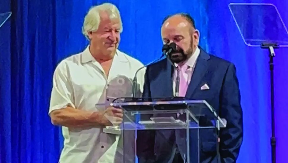 Bob Gasper accepting award.