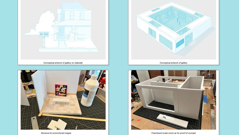Renders and models of Keith Bowman's mico art gallery.