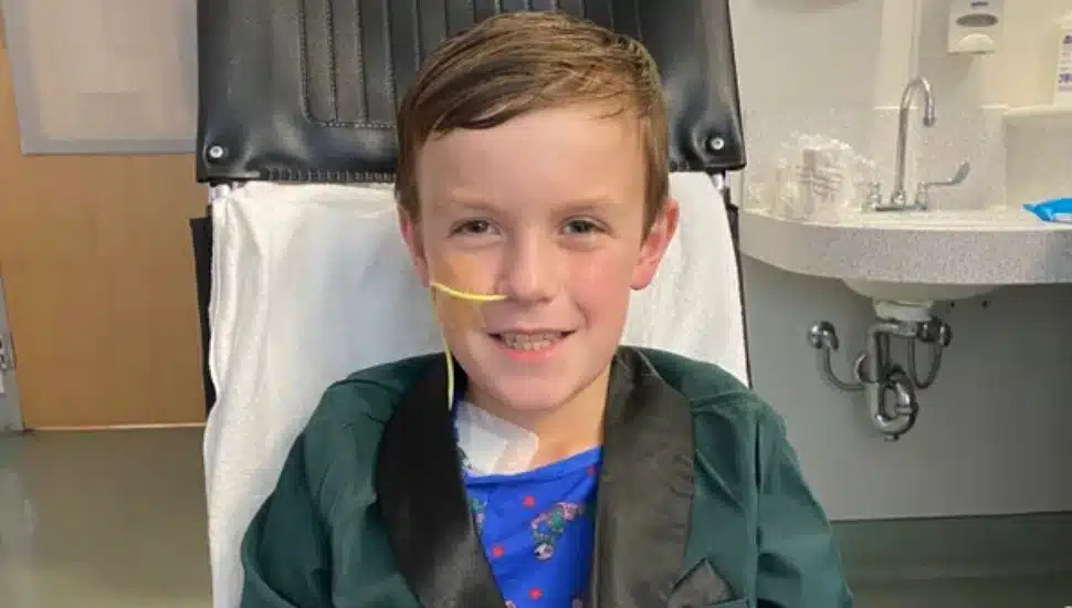 Major smiling in the hospital.