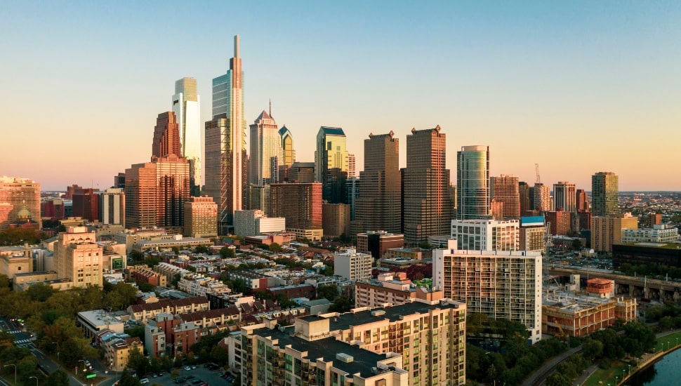 Philadelphia skyline.