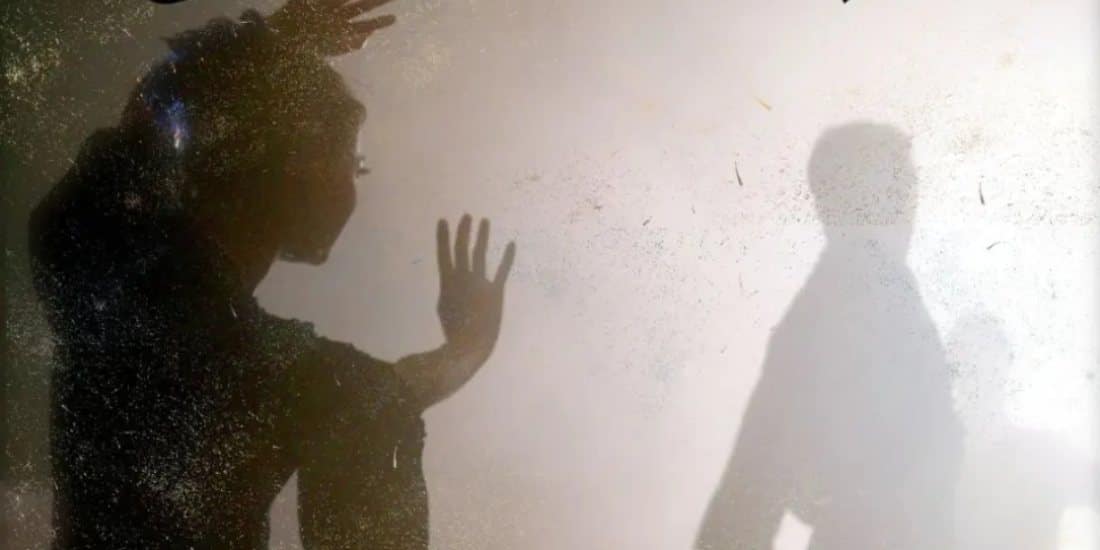 Silhouette of dancers.