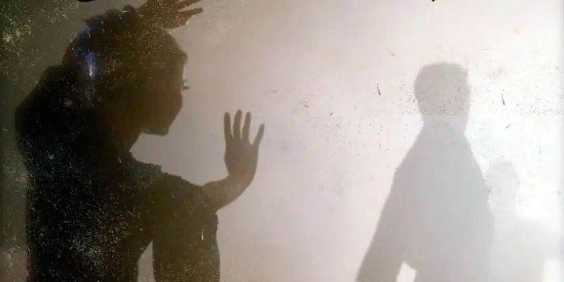 Silhouette of dancers.