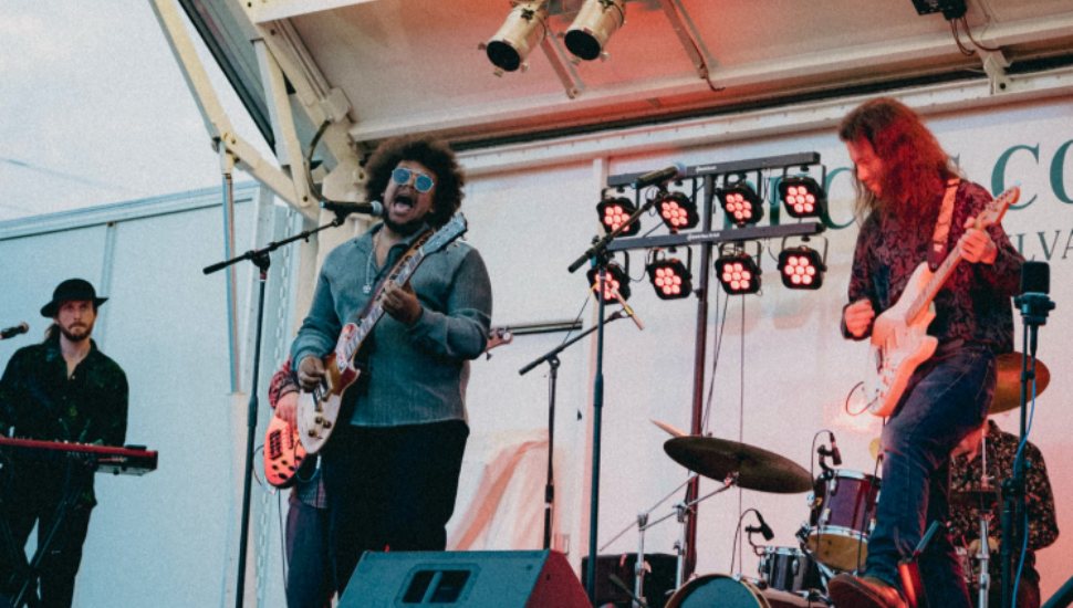 Band playing at a Stage United event.