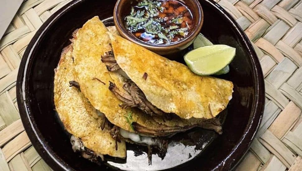 Birria Tacos prepared at Tlali in Upper Darby.