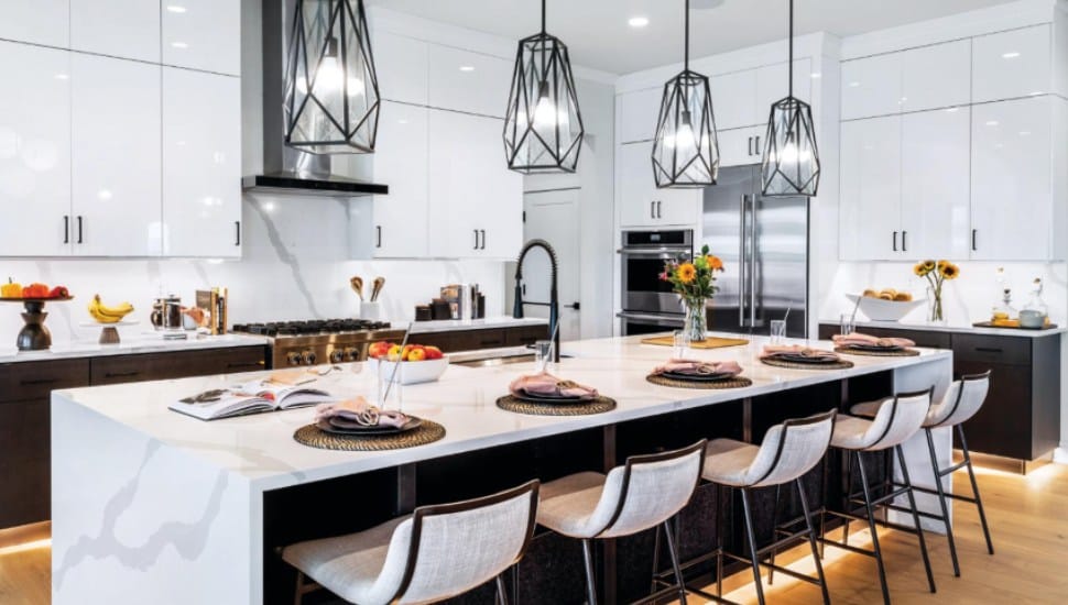 A modern kitchen in Toll Brothers' Boxwood home.