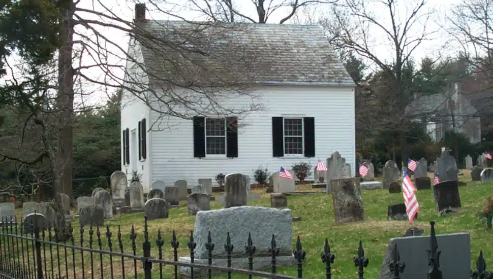 House with a graveyard.