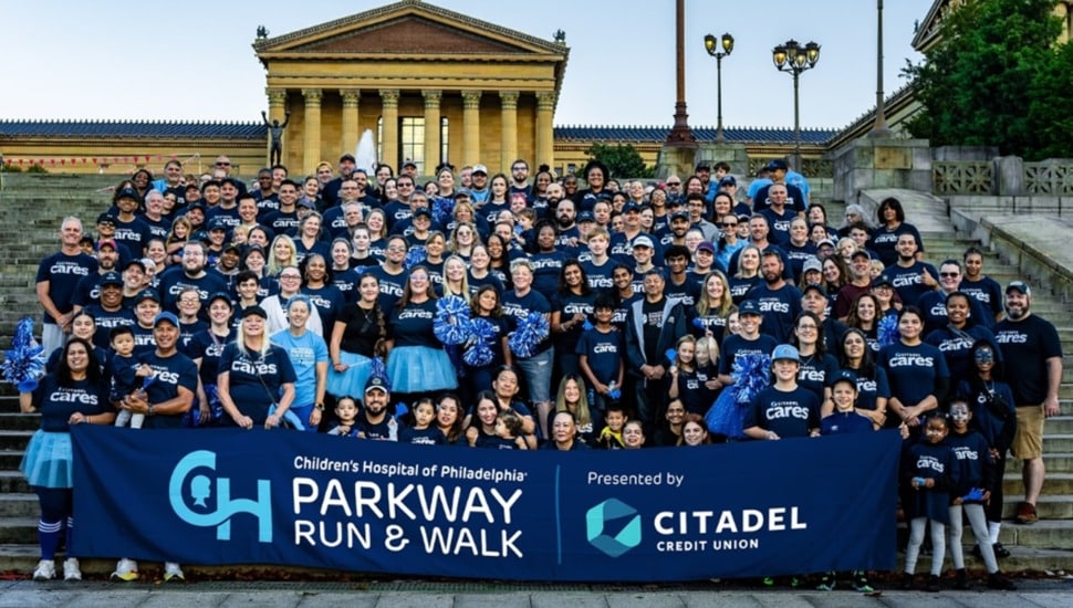 Group photo on steps of Philadelphia Art Museum.