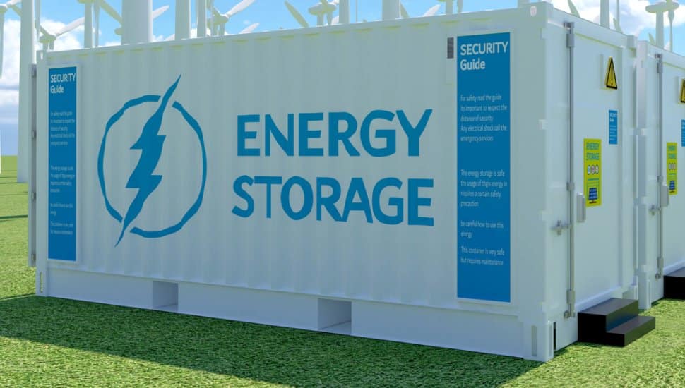 Rechargeable Battery energy storage system container.