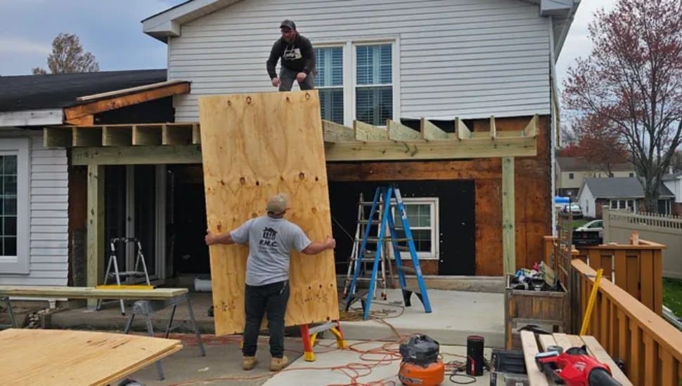 Men working at F.H.C. Construction.