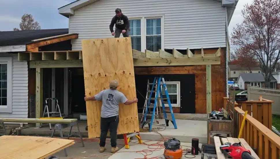 Men working at F.H.C. Construction.