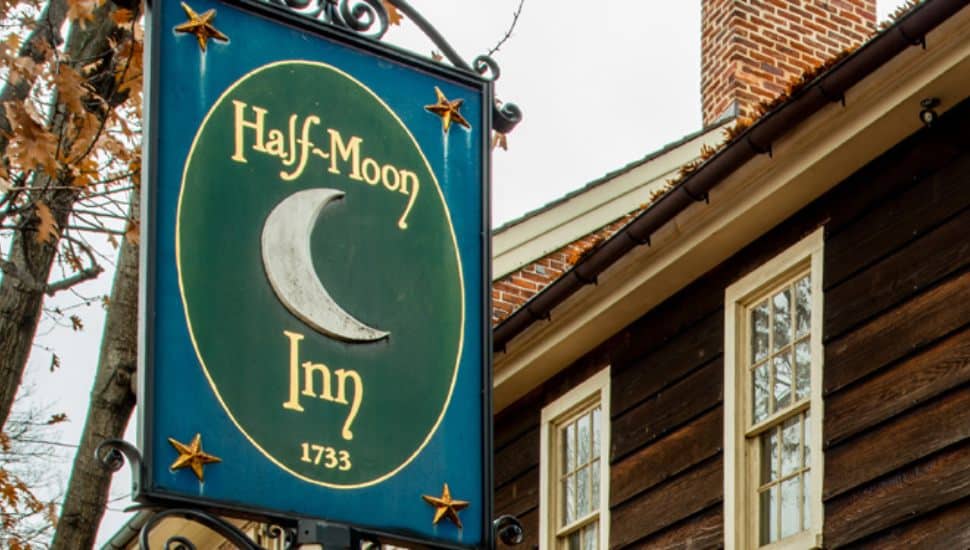 Half-Moon Inn sign.