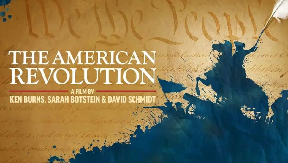 Poster for Ken Burns's "The American Revolution" documentary.