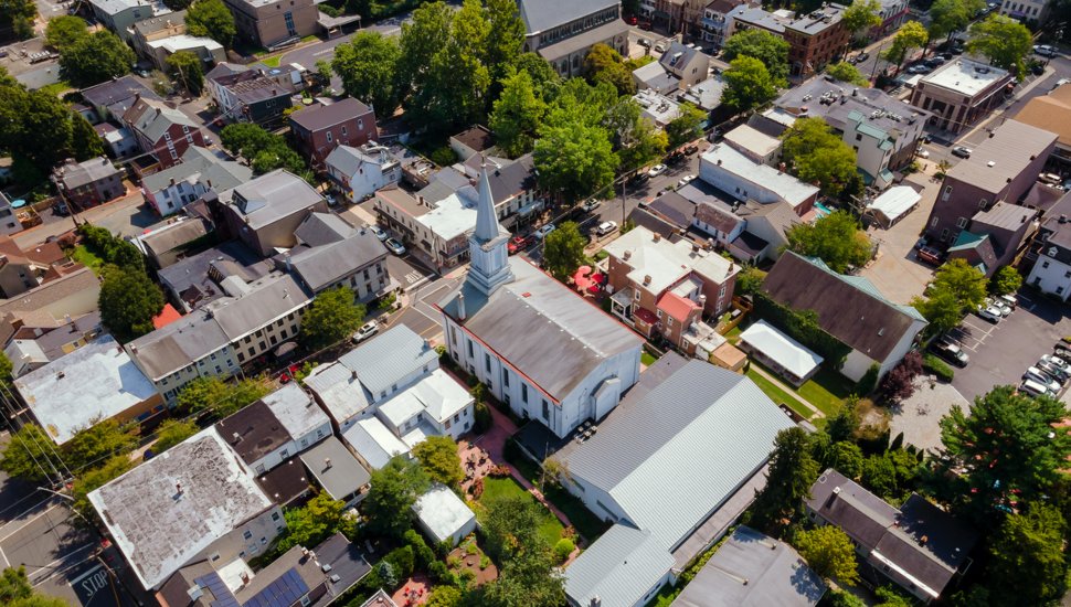 Aerial view of Lambertville.