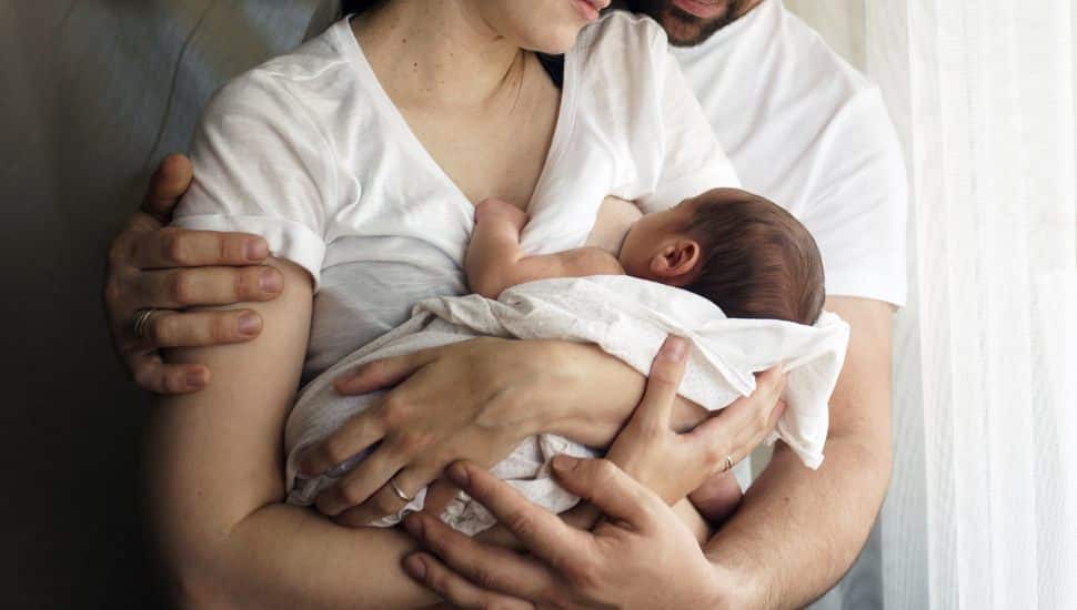 Parents with baby.