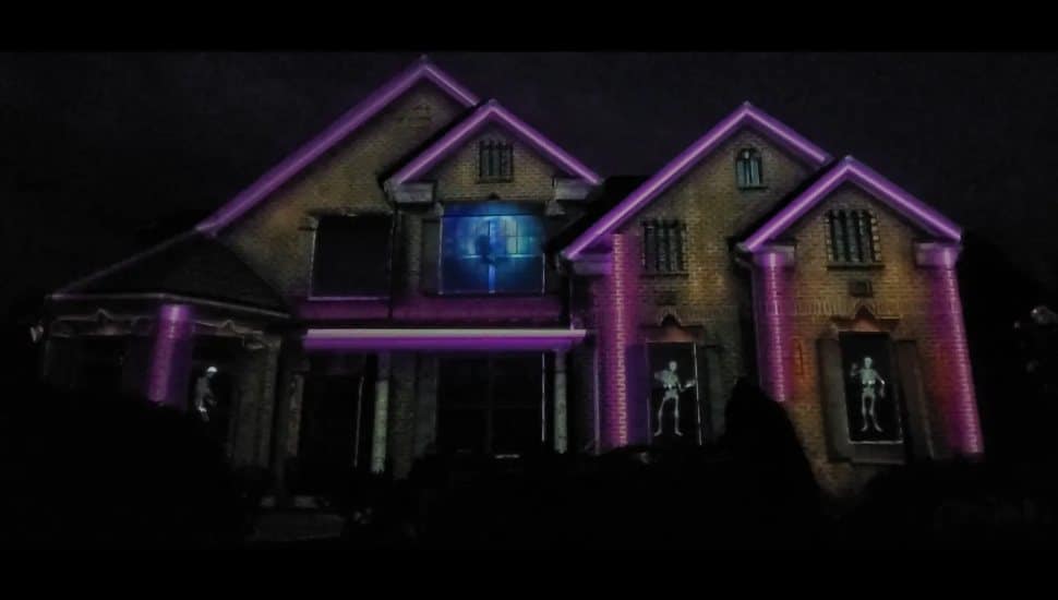 Pipersville Projections' digital projections on their home.