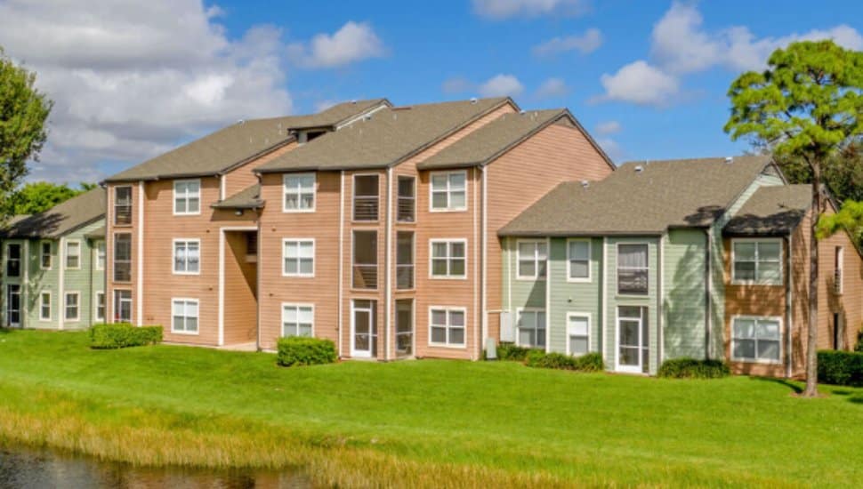 An apartment building at Visions at Willow Pond, newly acquired by Morgan Properties.