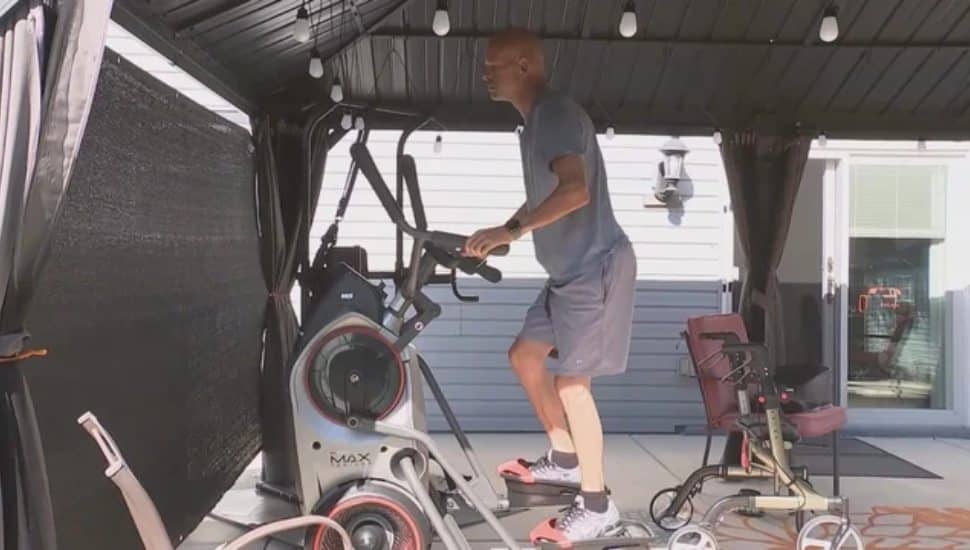 Larry Williams exercising.