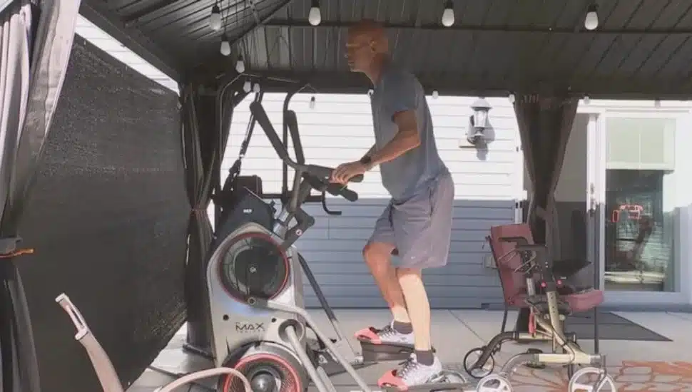 Larry Williams exercising.