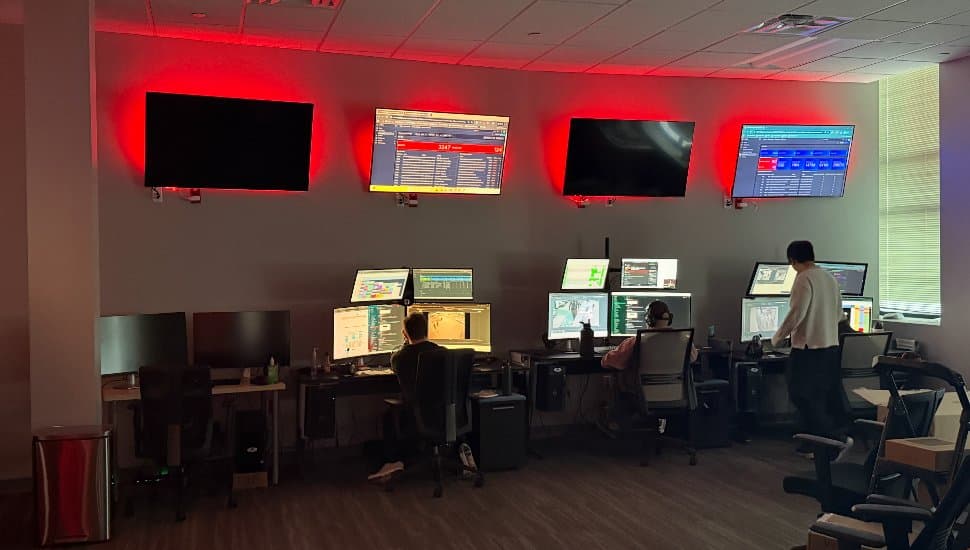 The monitoring room at ZeroEyes' headquarters.