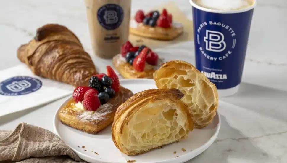 Pastries and drinks from Paris Baguette.
