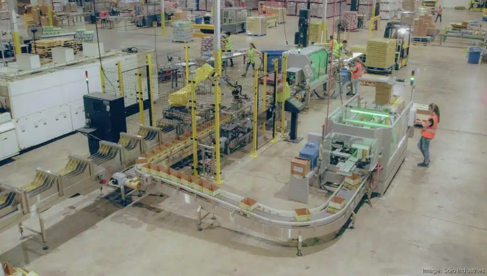 Machinery inside Sojo Industries' Bristol facility.