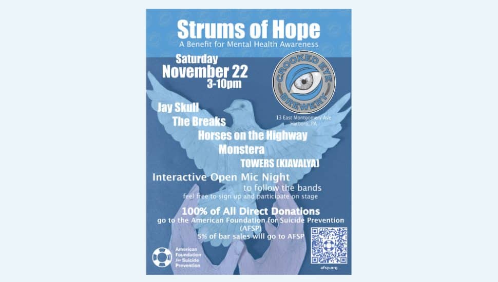 Strums of Hope event flyer.