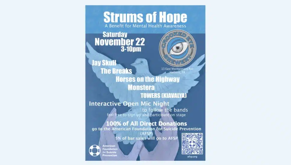 Strums of Hope event flyer.