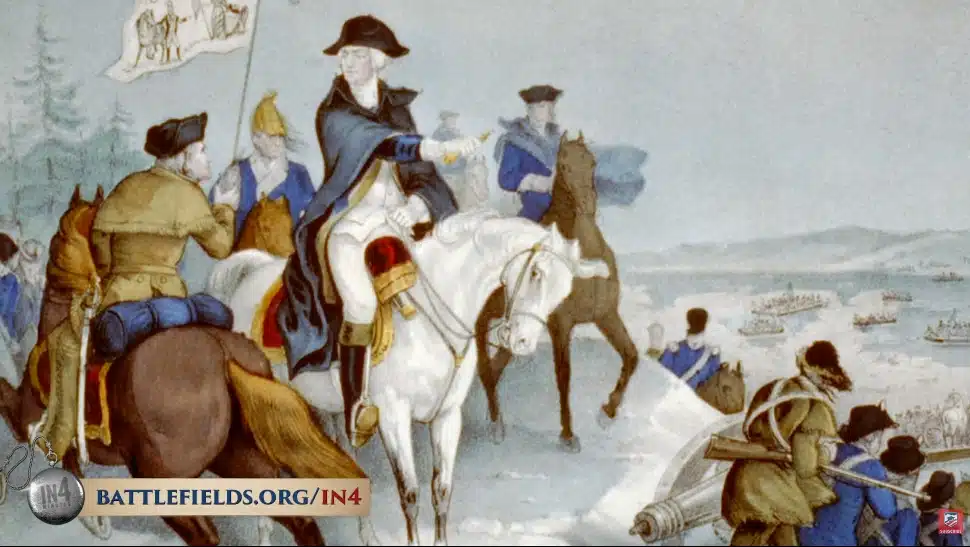 Washington Crossing the Delaware based on Emanuel Leutze’s 1851 oil painting.