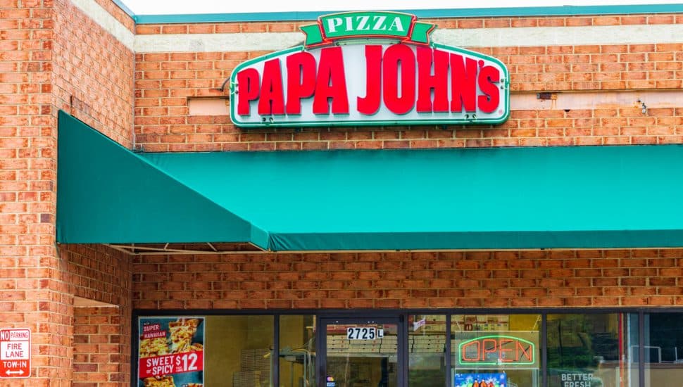 Papa Johns storefront.