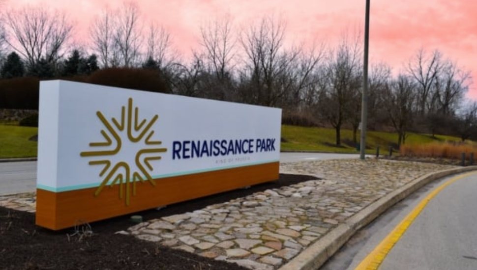 A sign at the entrance of King of Prussia's Renaissance Park.