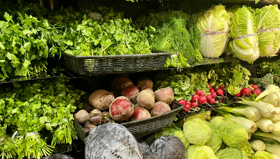 Fresh produce in a grocery store.