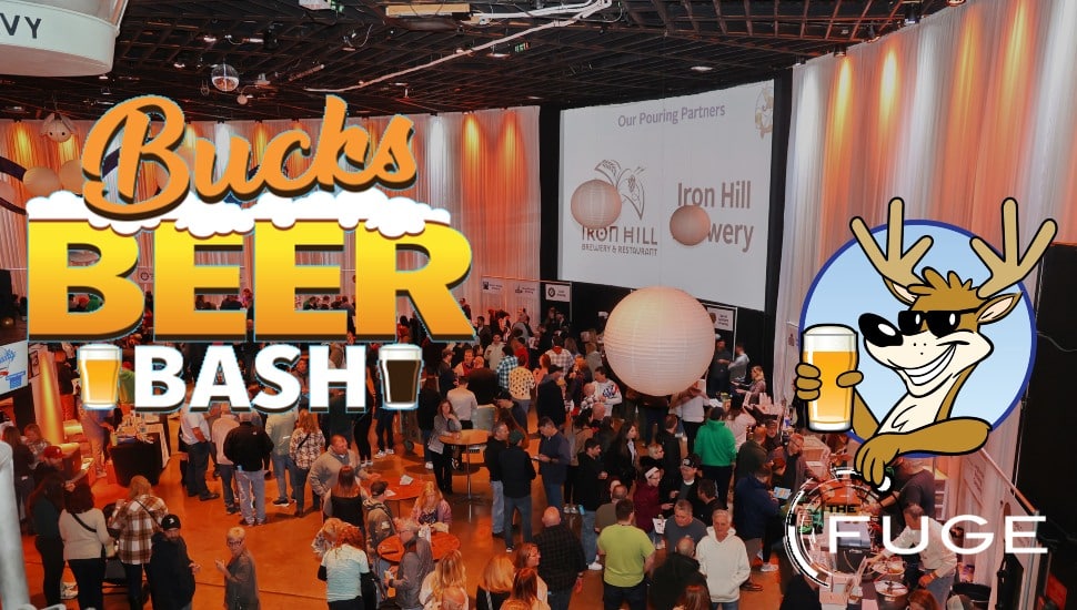 Aerial view of indoor craft beer festival.