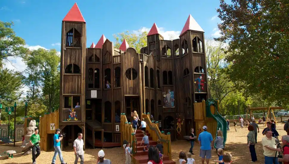 Kids and families at Kids Castle in Doylestown.