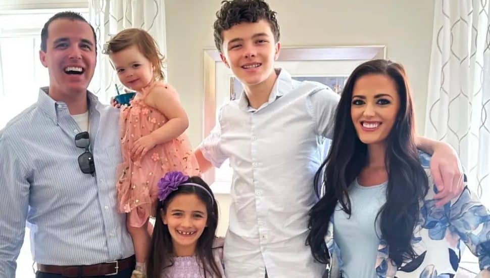 Mike and Lauren Perno with their kids, DJ, Cecilia, and Sophia.