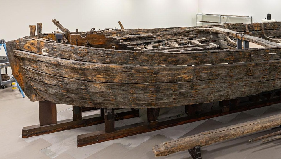 Philadelphia gunboat on display.